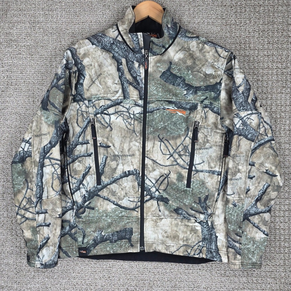Sitka Gear Mothwing Mountain Mimicry Camo Softshell Hunting Jacket Mens Large